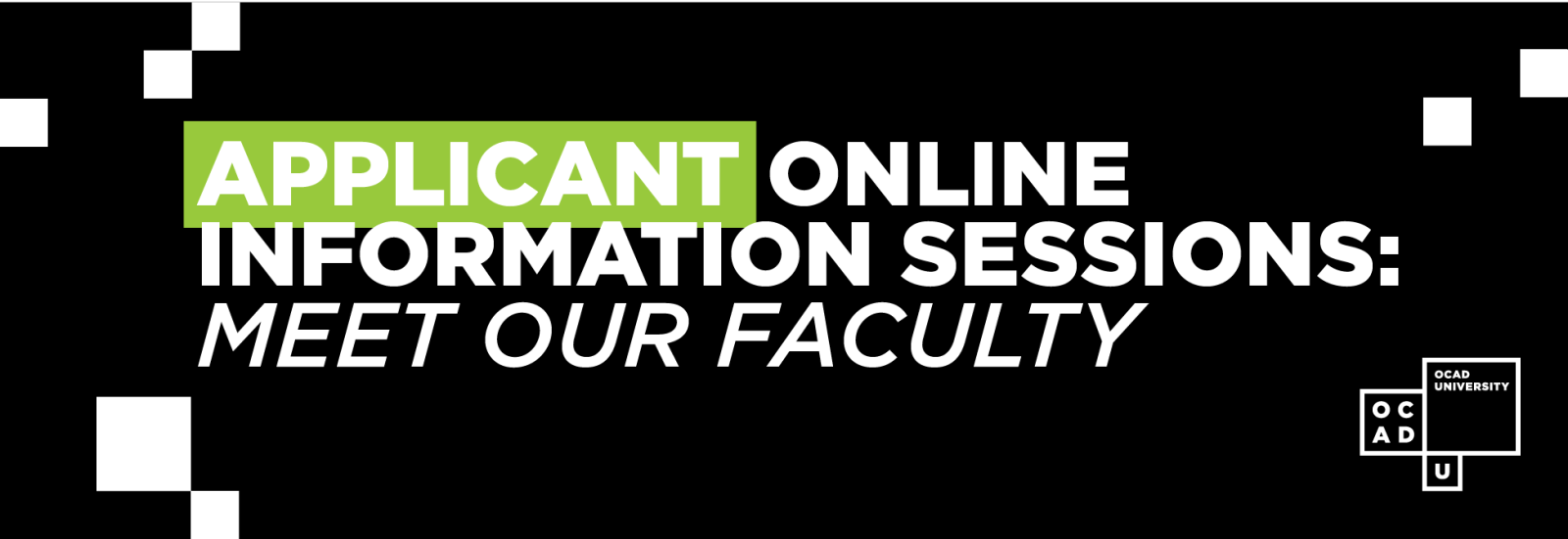 Applicant Online Information Sessions: Meet Our Faculty